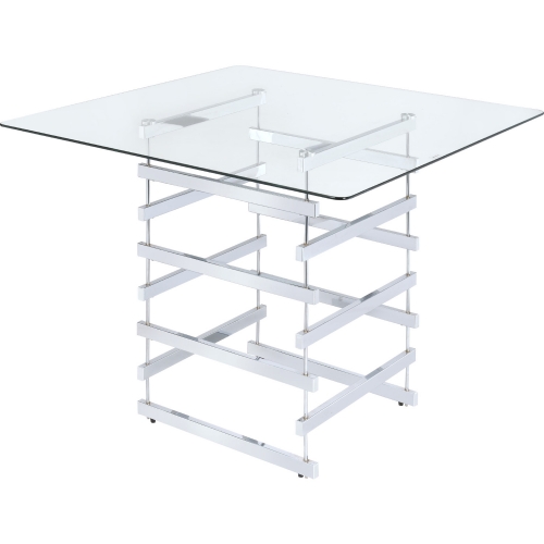 Nadie 42" Counter Height Table in Chrome & Glass